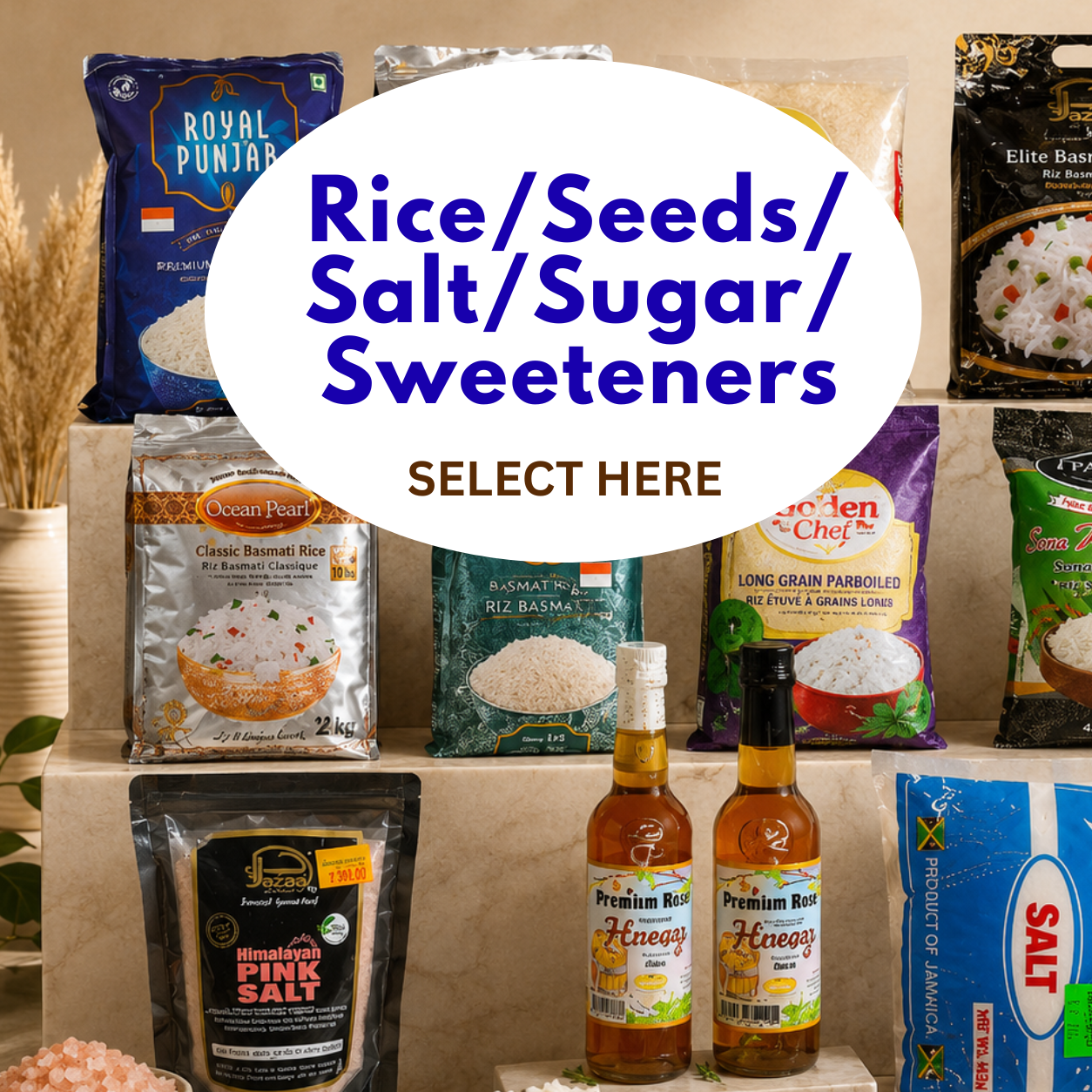 Rice/Seeds/Salt/Sugar/Sweeteners