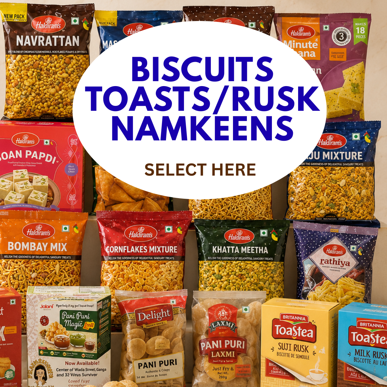 Namkeen/Biscuits/Toasts/Rusks/Crackers