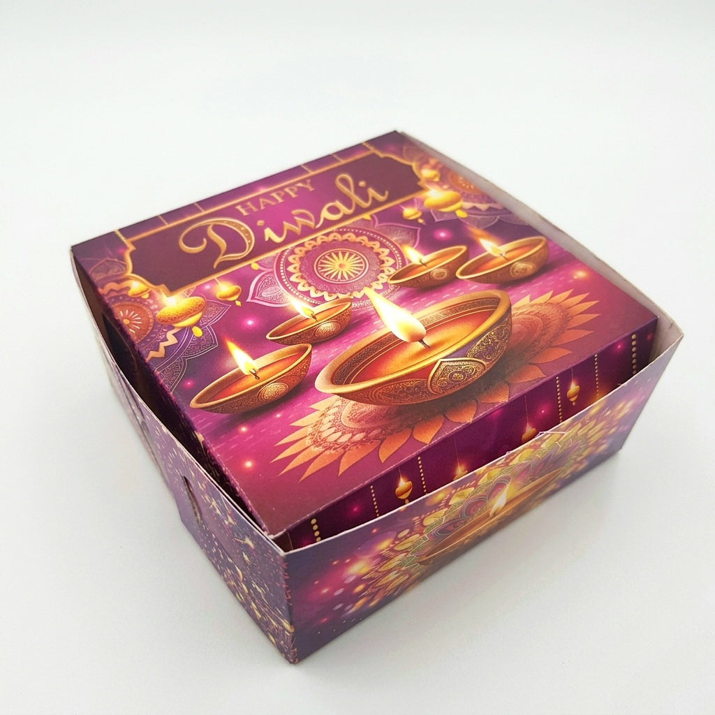 Happy Divaili Sweet boxes (10pcs)(4x4x2 inches)