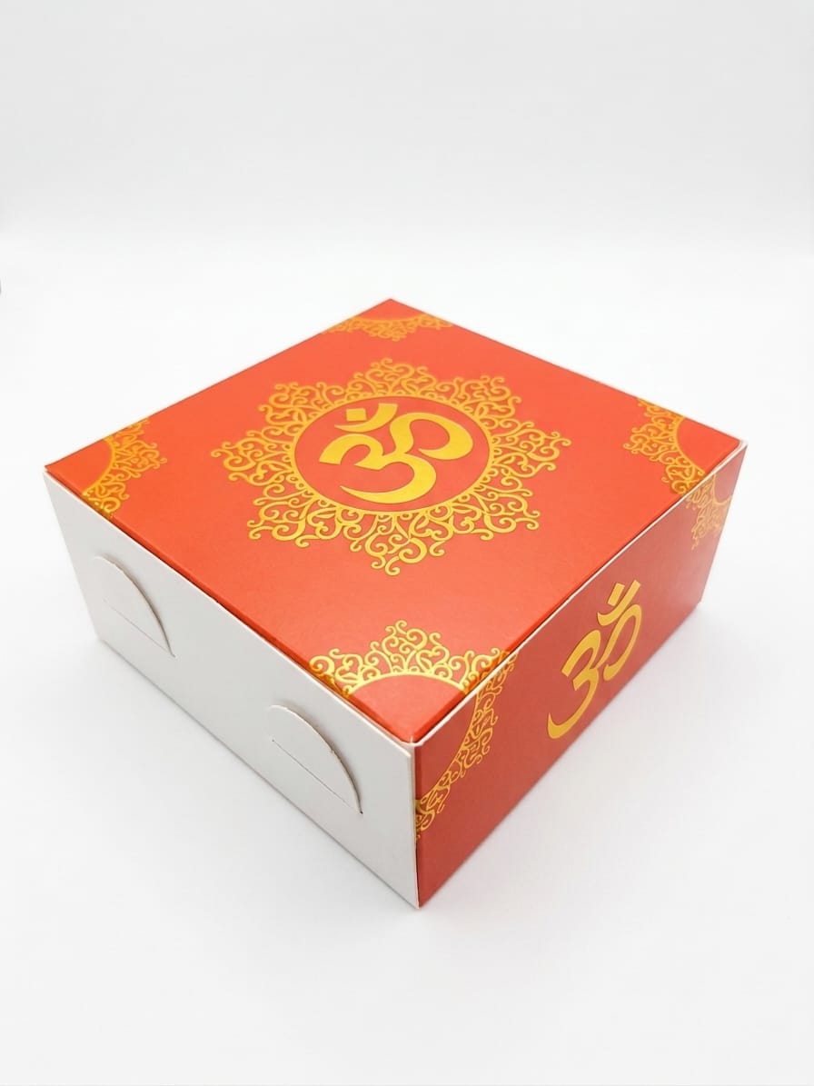 Orange Om sweet box 4×4×2inches (25pcs)