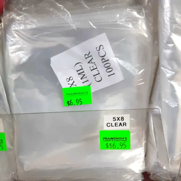 100pcs - 5x8 Clear Bags