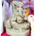Eco Friendly Ganesh Murti (Gray) - 10" x 6.5"