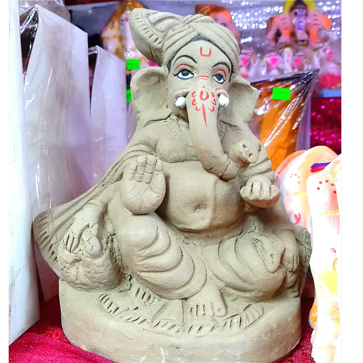 Eco Friendly Ganesh Murti (Gray) - 10" x 6.5"