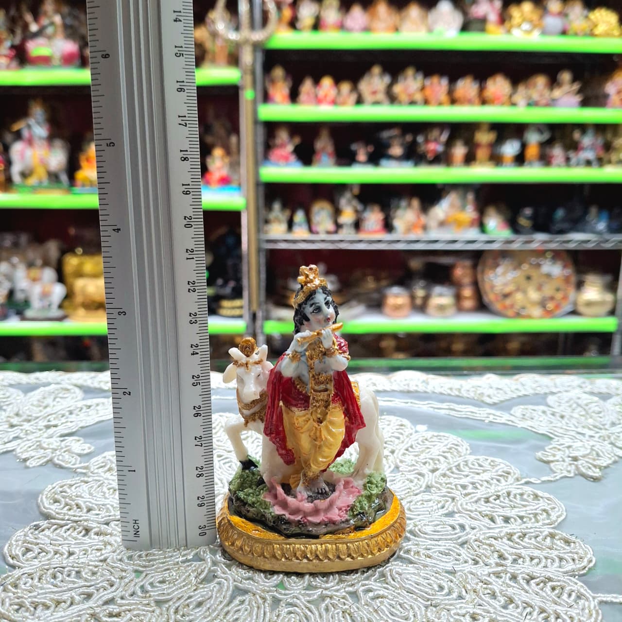 Lord Krishna With Cow Murti- Approx 3.5 Inches