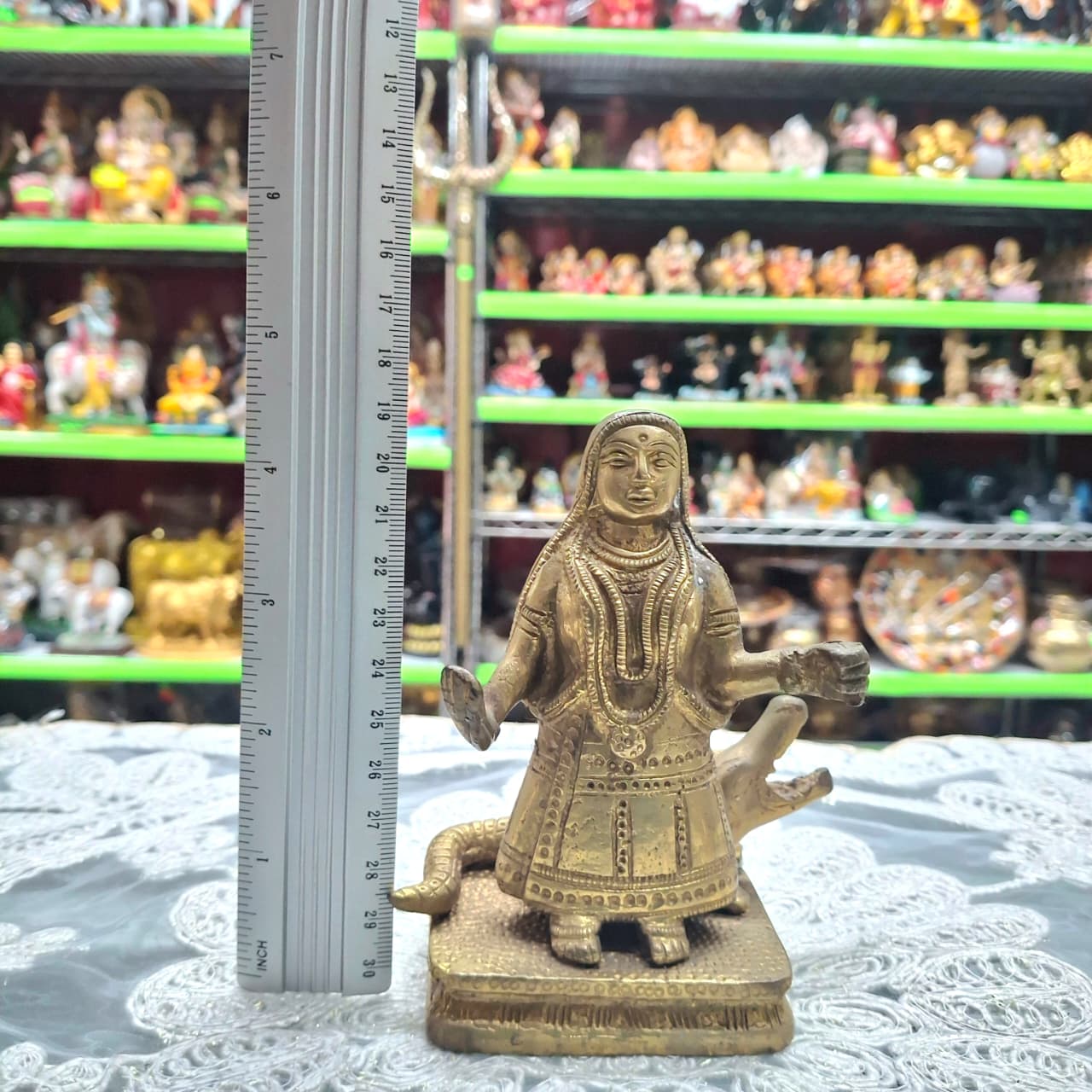 Brass Ganga Murti- Approx 4.5 Inches