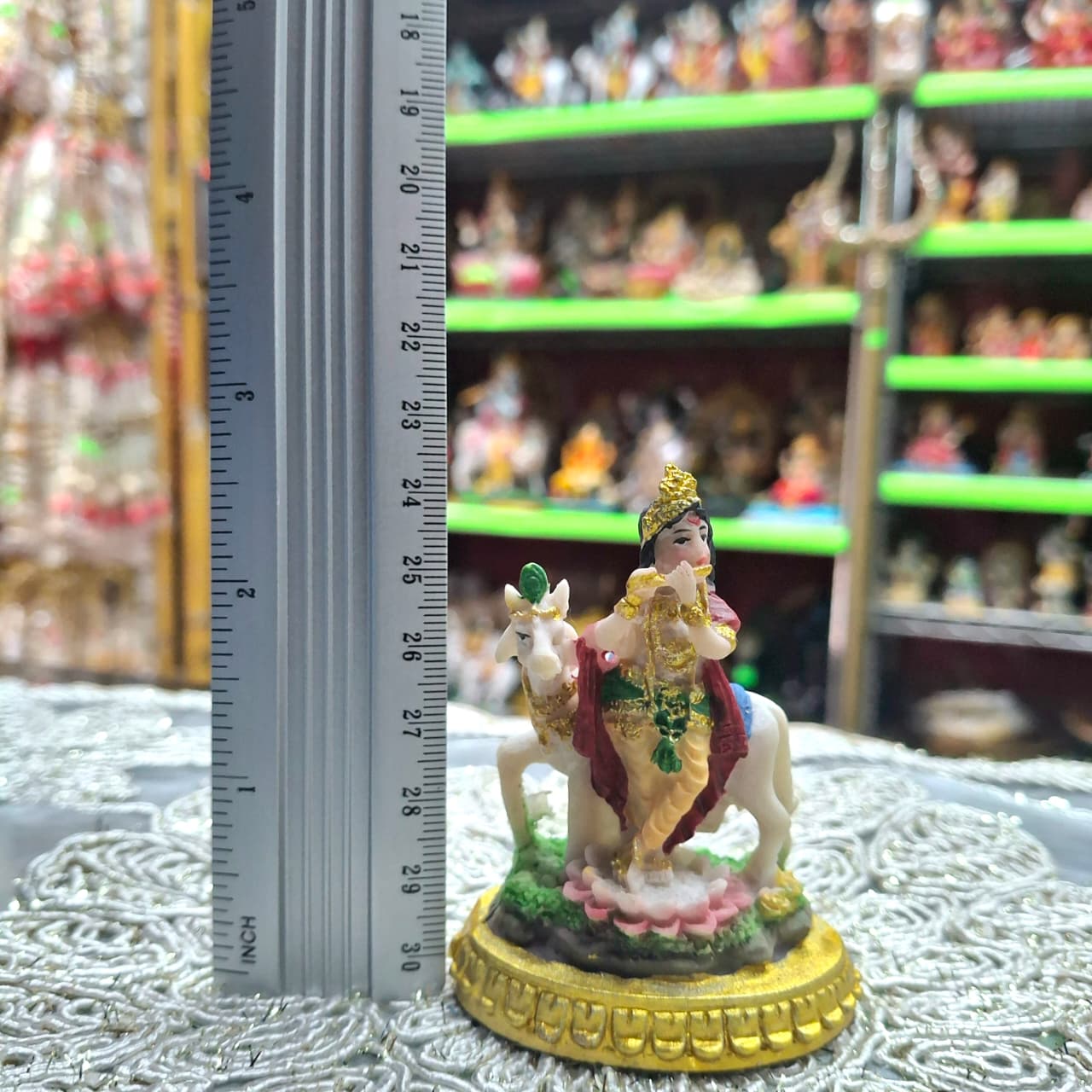 Mini Krishna With Cow- Approx 3 Inches