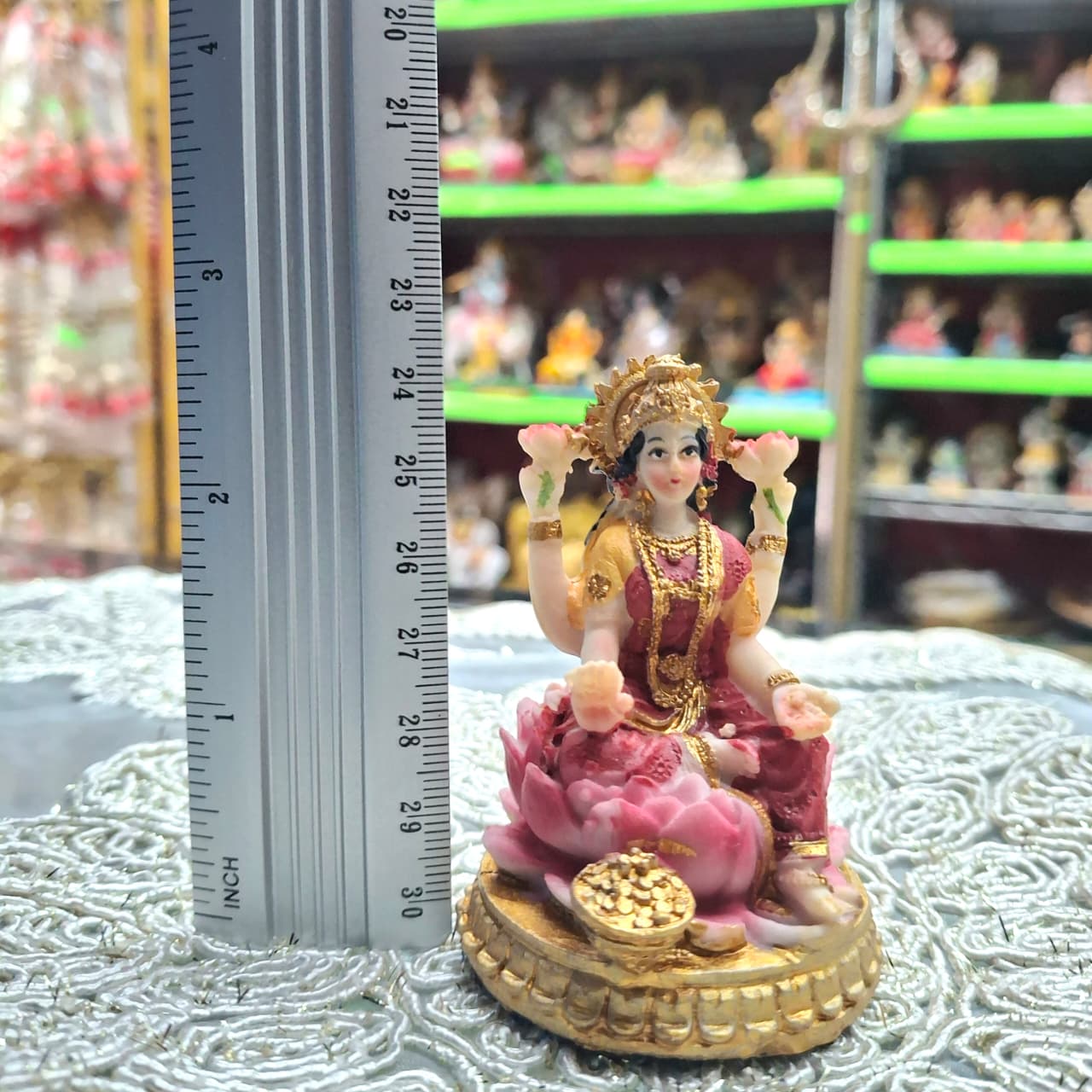 Mini Gold Base Laxmi Murti- Approx 2.5 Inches
