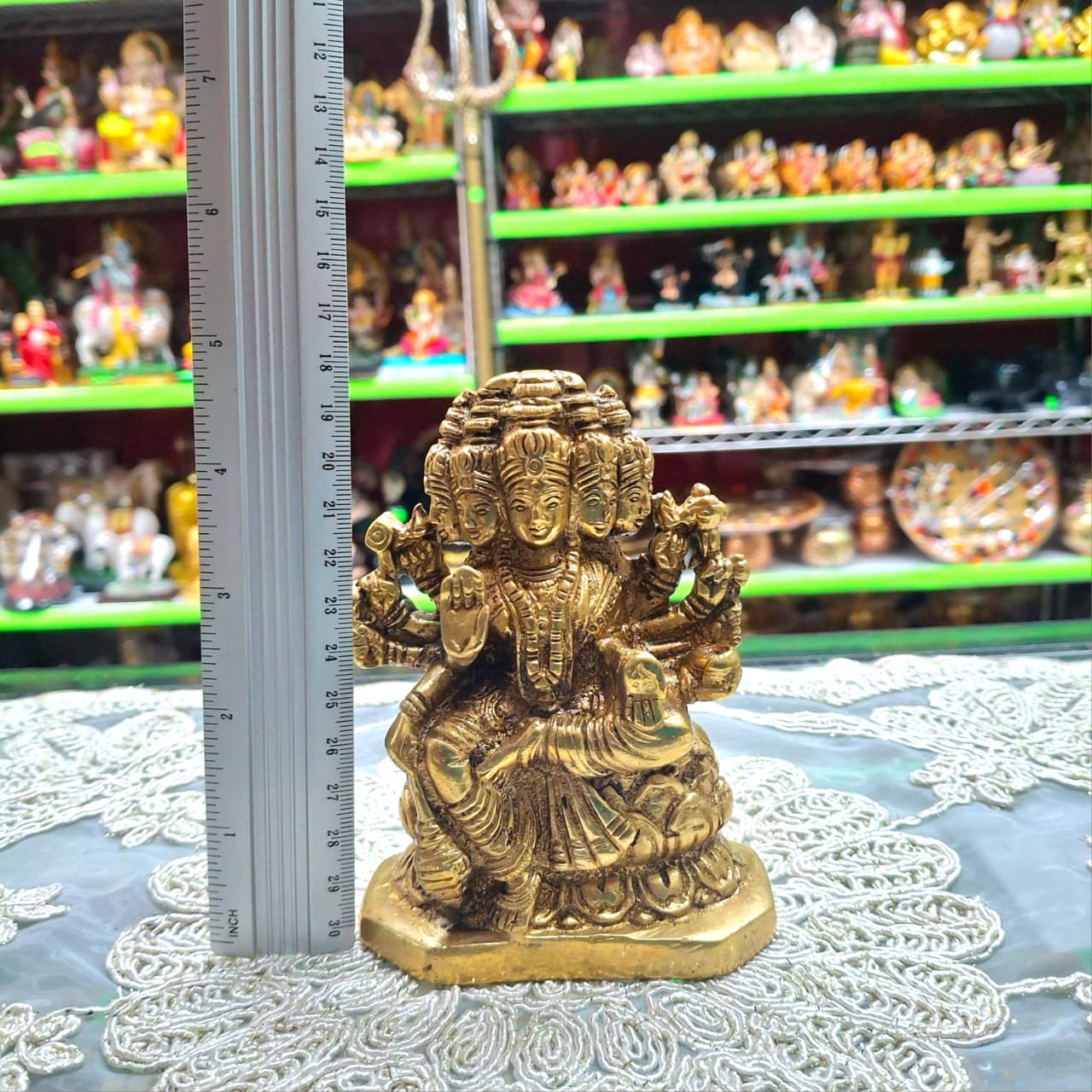 Brass Gayatri Mata Murti- Approx 5 Inches