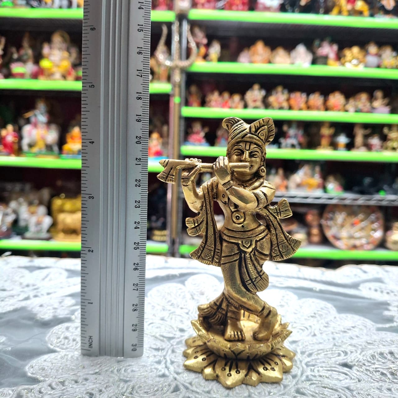 Brass Krishna Murti- Approx 4.5 Inches