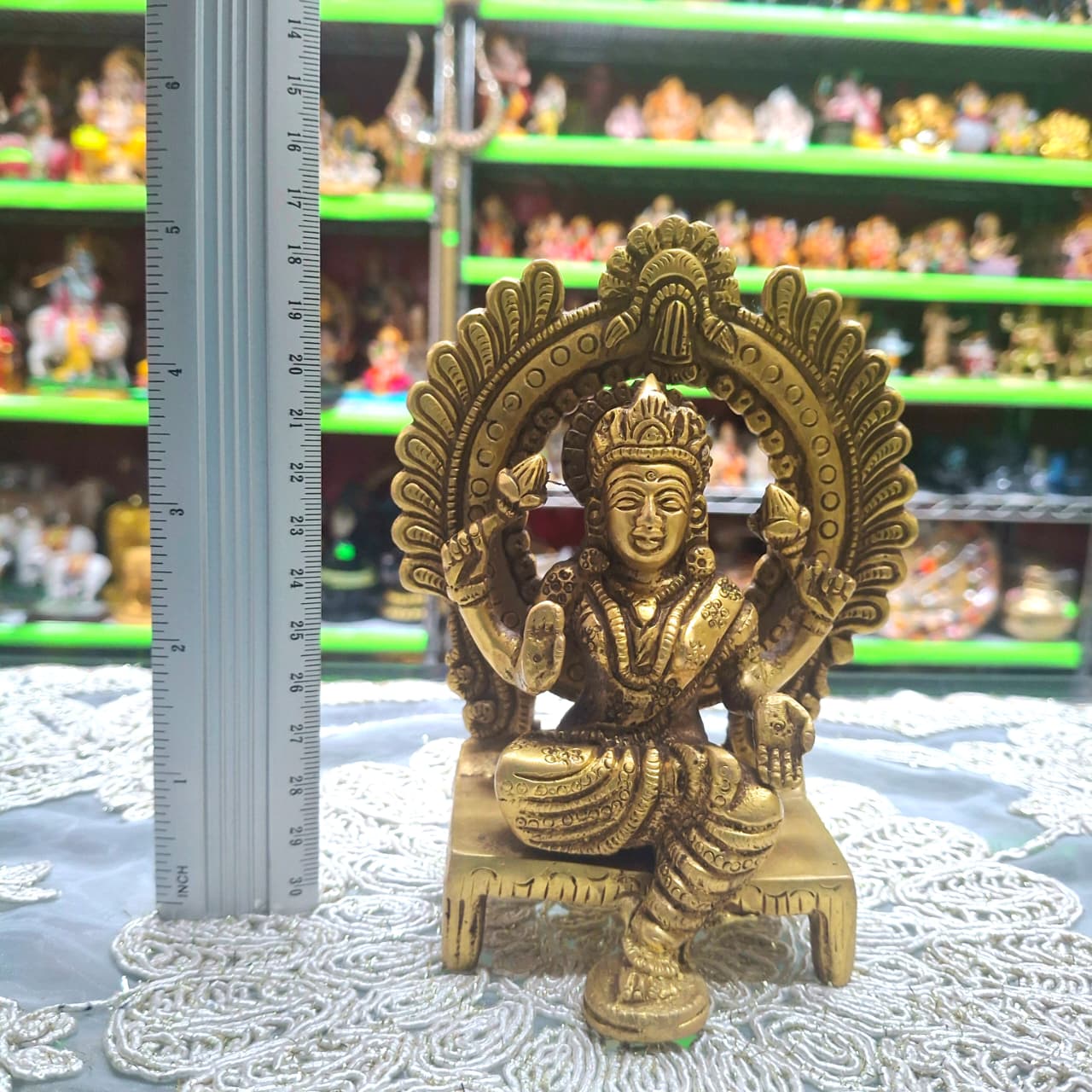 Brass Sitting Laxmi Murti- Approx 5 Inches