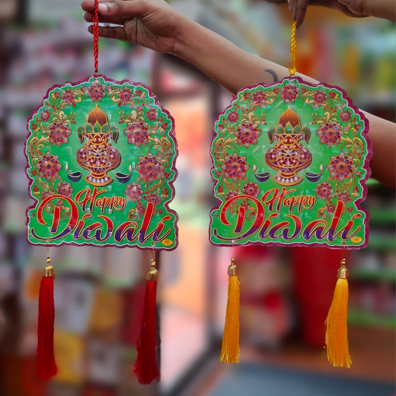 Happy Diwali Hanging Decor- Approx 9''x8.5''