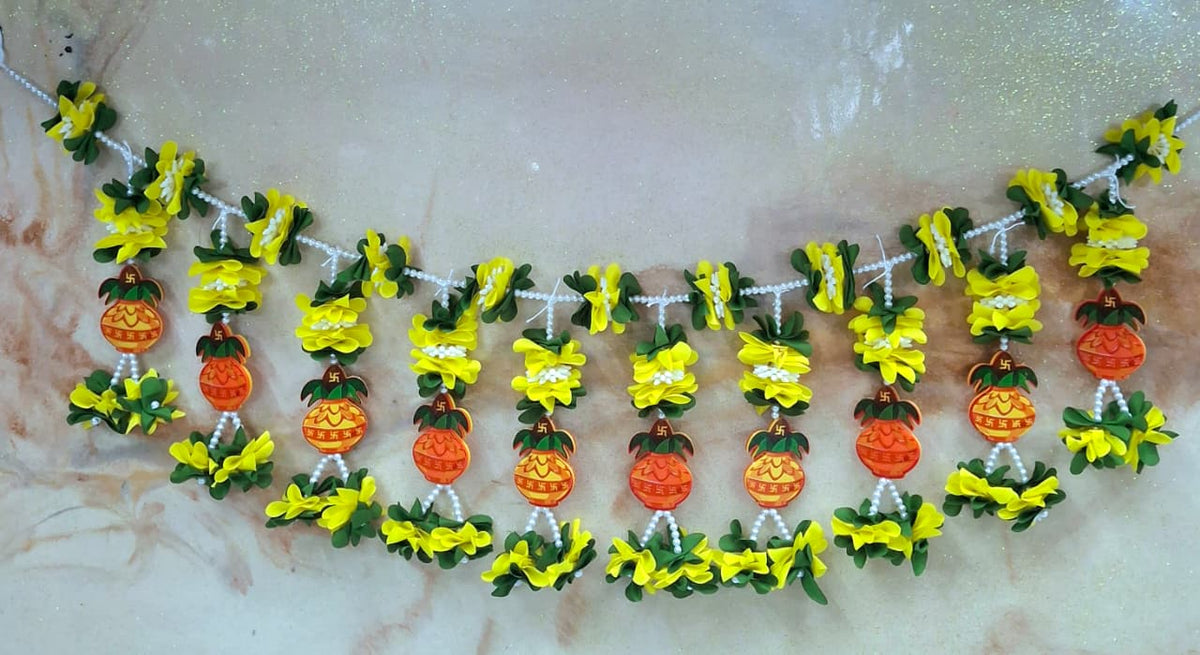 Floral Tooran-Yellow & Green Flowers With Kalsa