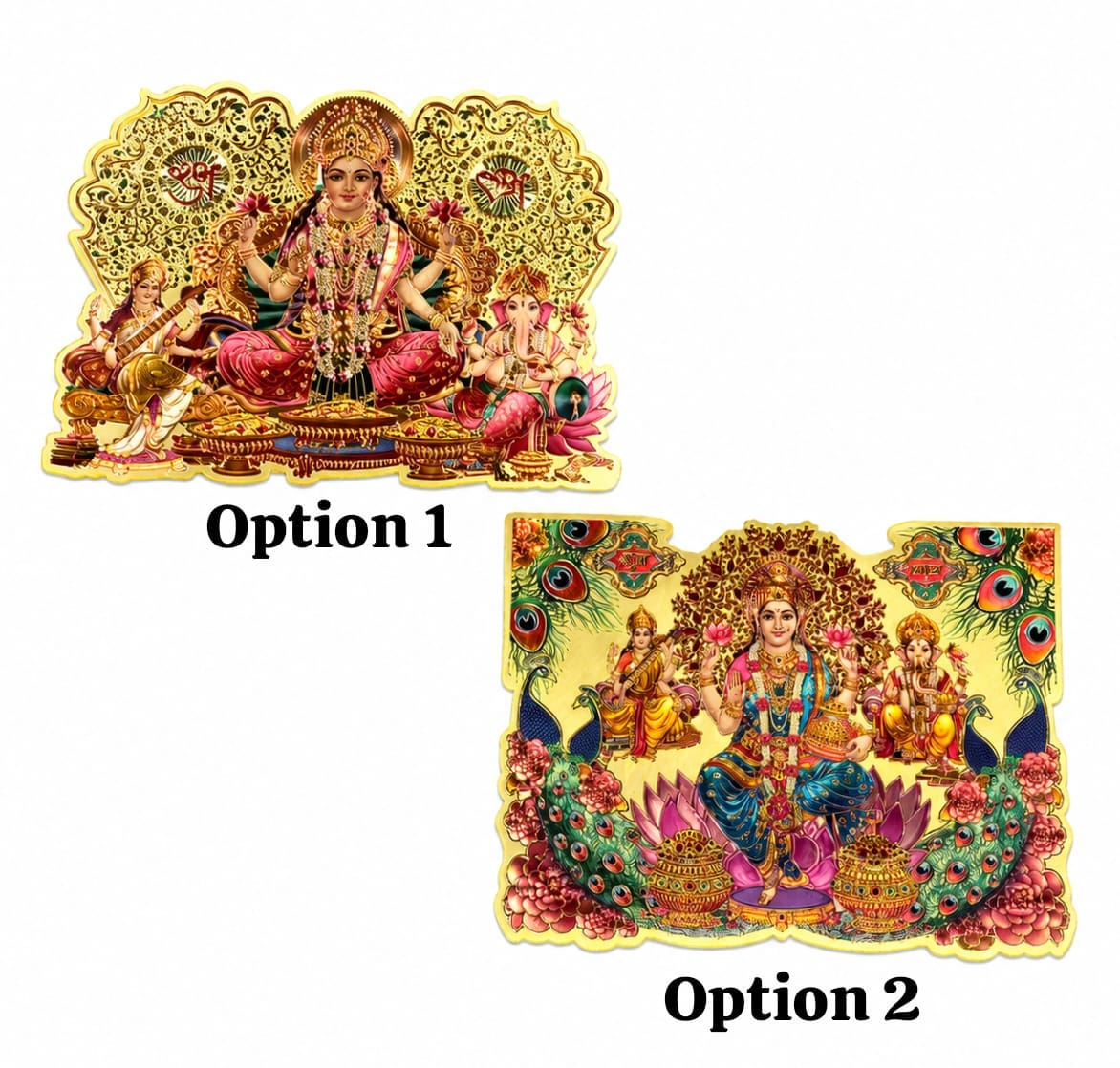 Golden Lakshmi Pooja Stickers Approx 8''x6''- #14