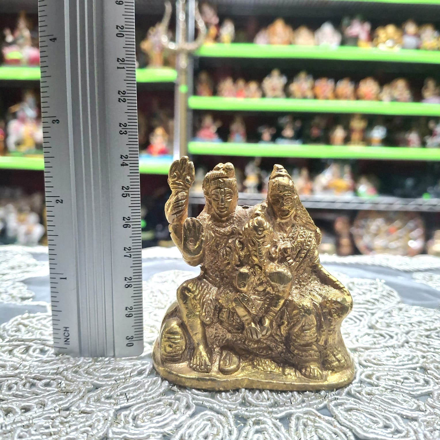 Brass Shiva Family Murti- Approx 2.5 Inches