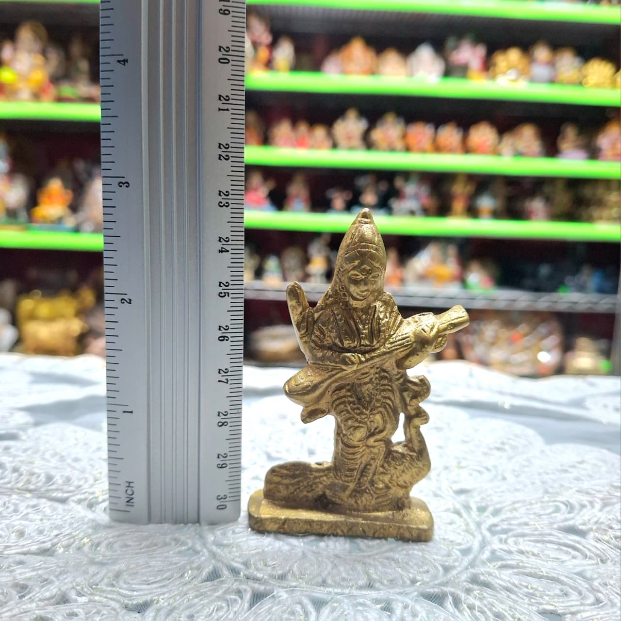 Brass Saraswati Murti- Approx 3 Inches