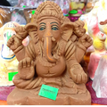 Eco Friendly Ganesh Murti (Red) - 7" x 5"