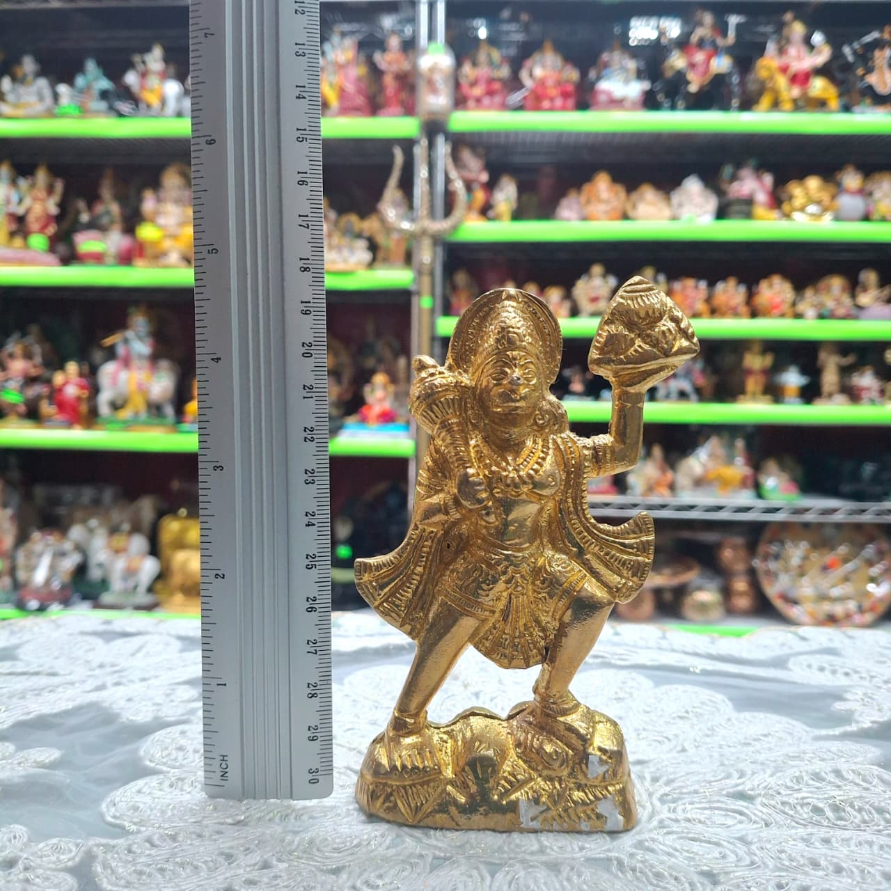 Brass Flying Hanuman Murti- Approx 5 Inches