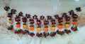 Floral Tooran- Dark Red & Green Flowers With Kalsa