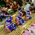 3 Pcs Blue Sitting Elephant