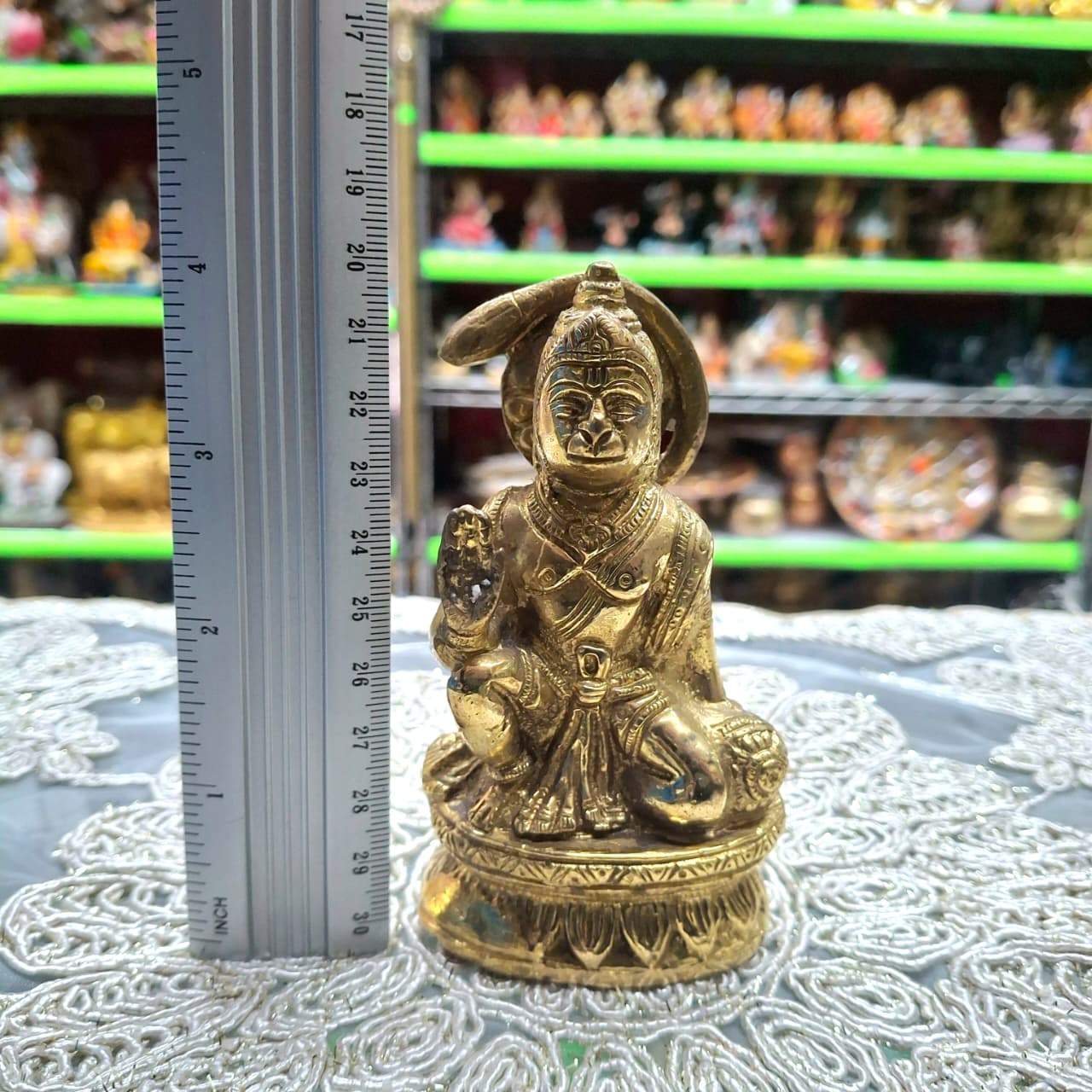 Brass Kneeling Hanuman Murti- Approx 4 Inches