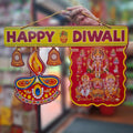 MDF Happy Diwali Hanging Decor Approx 17''x11.5''- #003