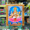 Glazed Saraswati Picture- Approx 12.5''x10.5''