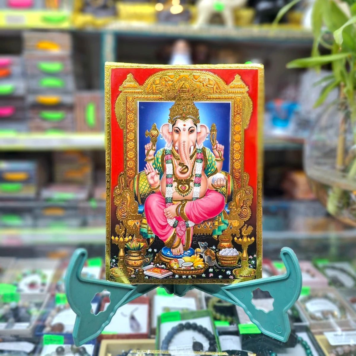Wooden Ganesh Picture- Approx 7''x5''