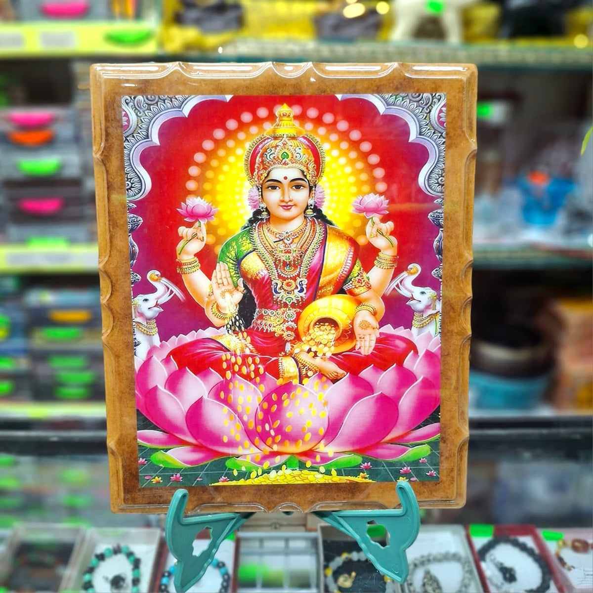 Glazed Laxmi Picture- Approx 11.5''x9.5''
