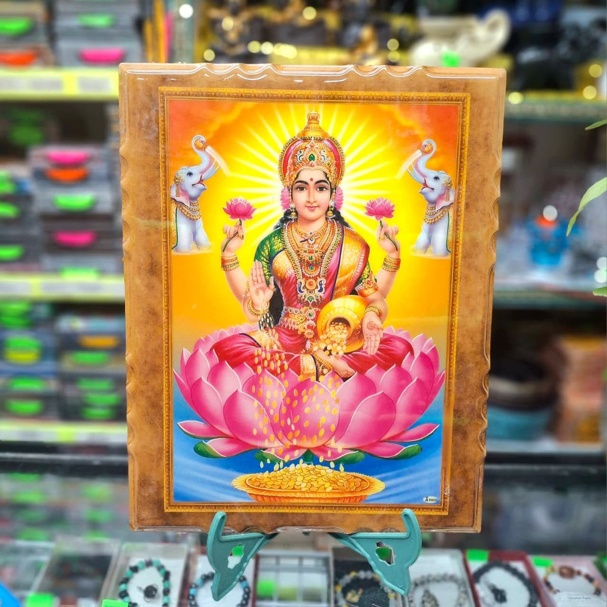 Glazed Laxmi Picture- Approx 14''x11''