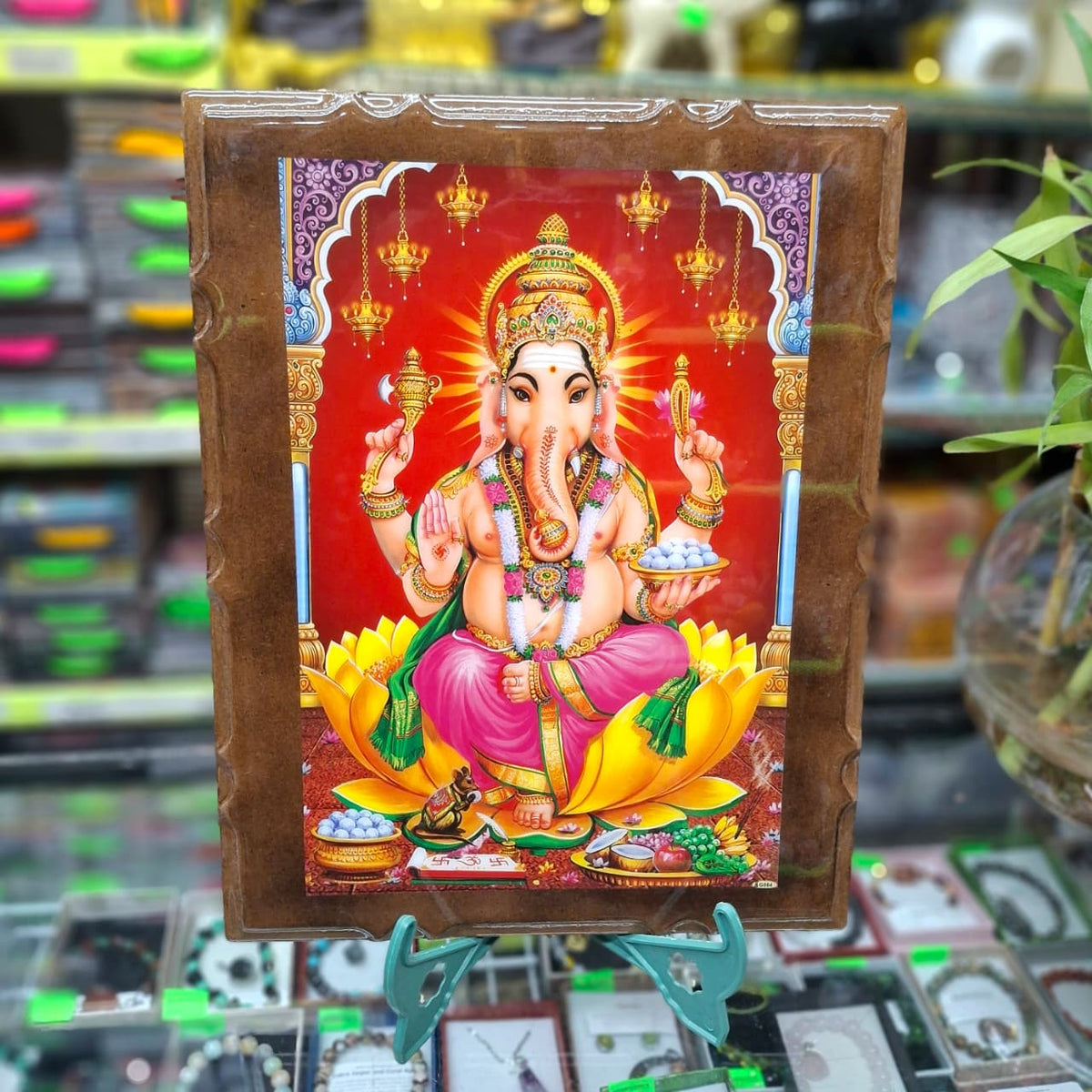 Glazed Ganesh Picture- Approx 14''x11''