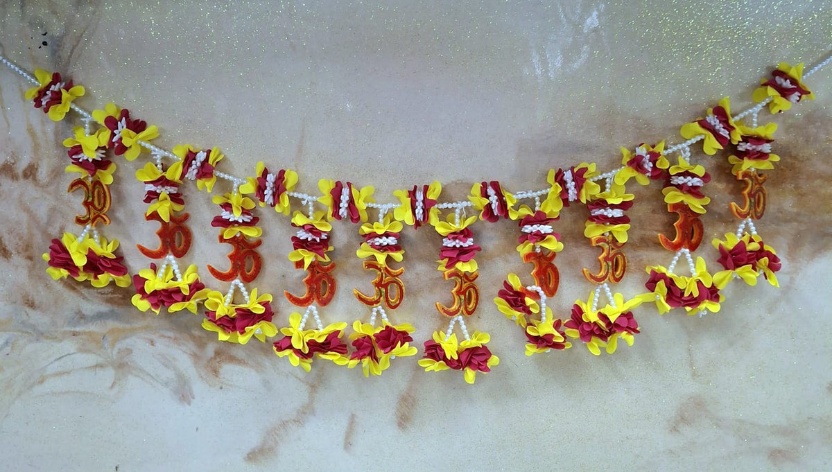 Floral Tooran- Pink & Yellow Flowers With OM