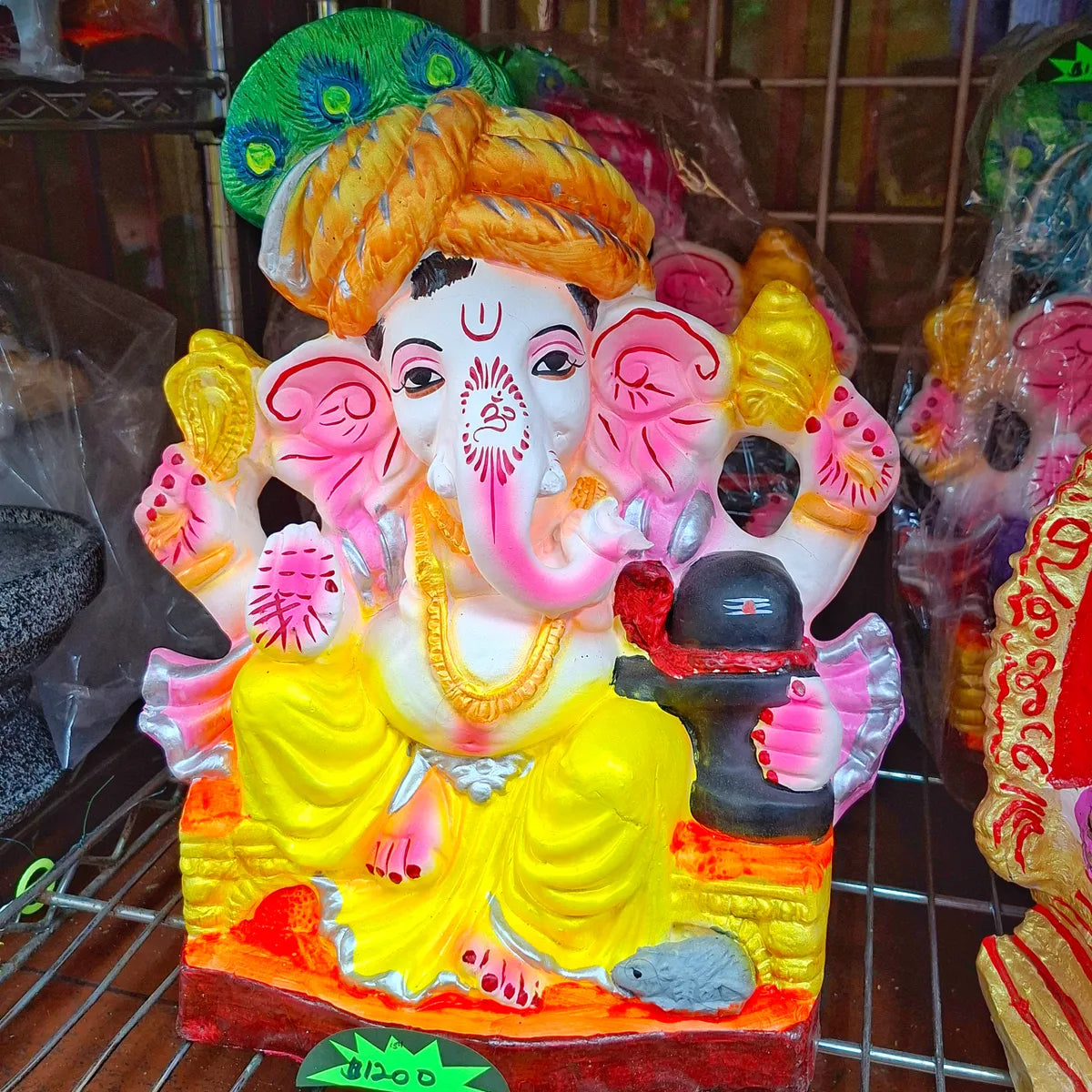 Eco Friendly Clay Ganesh- 14 1/2 Inches