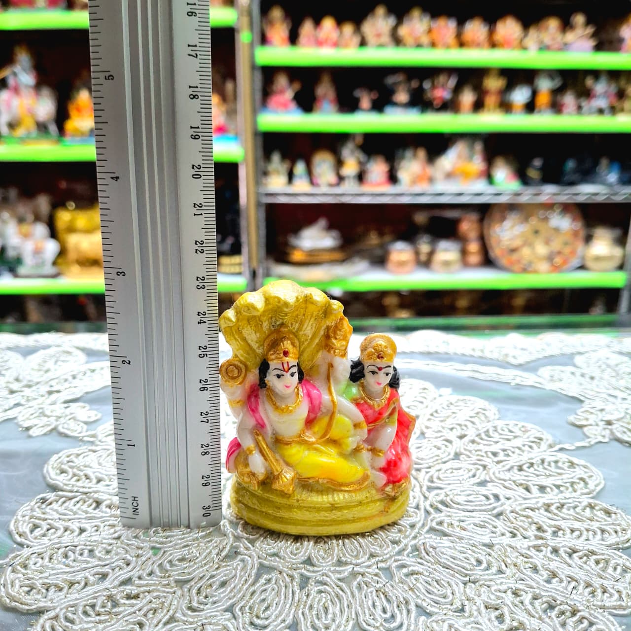 Marble Dust Lord Vishnu & Laxmi- Approx 2.5 Inches