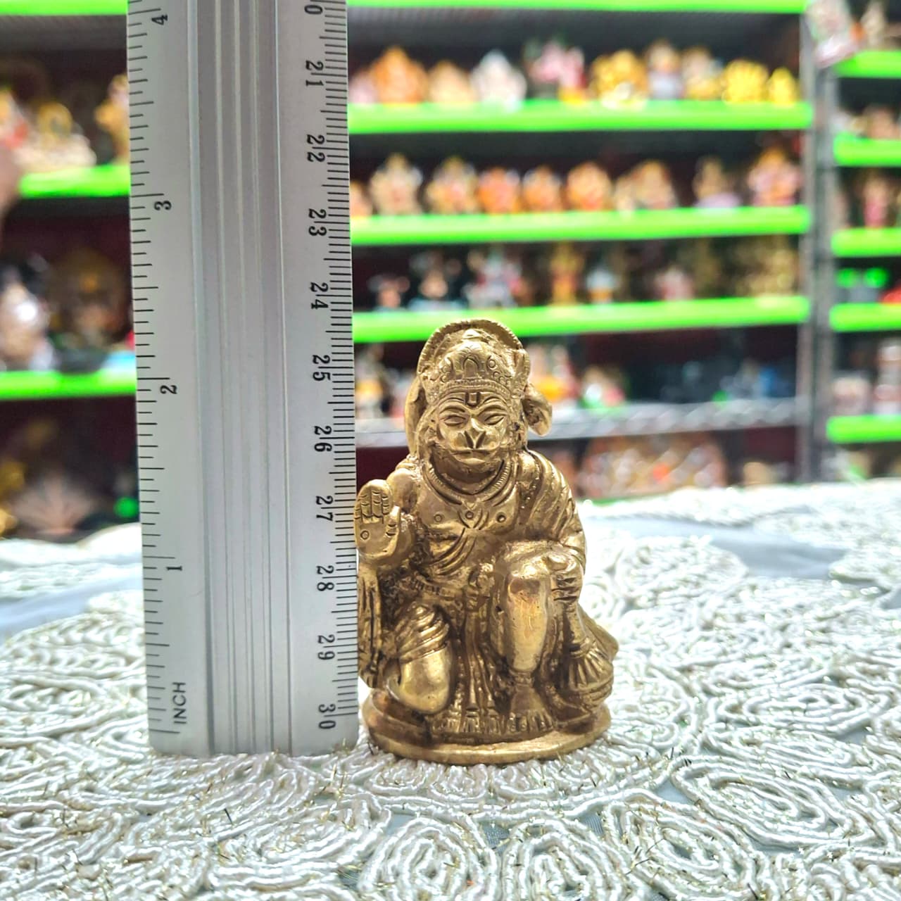 Brass Kneeling Hanuman- Approx 2.5 Inches