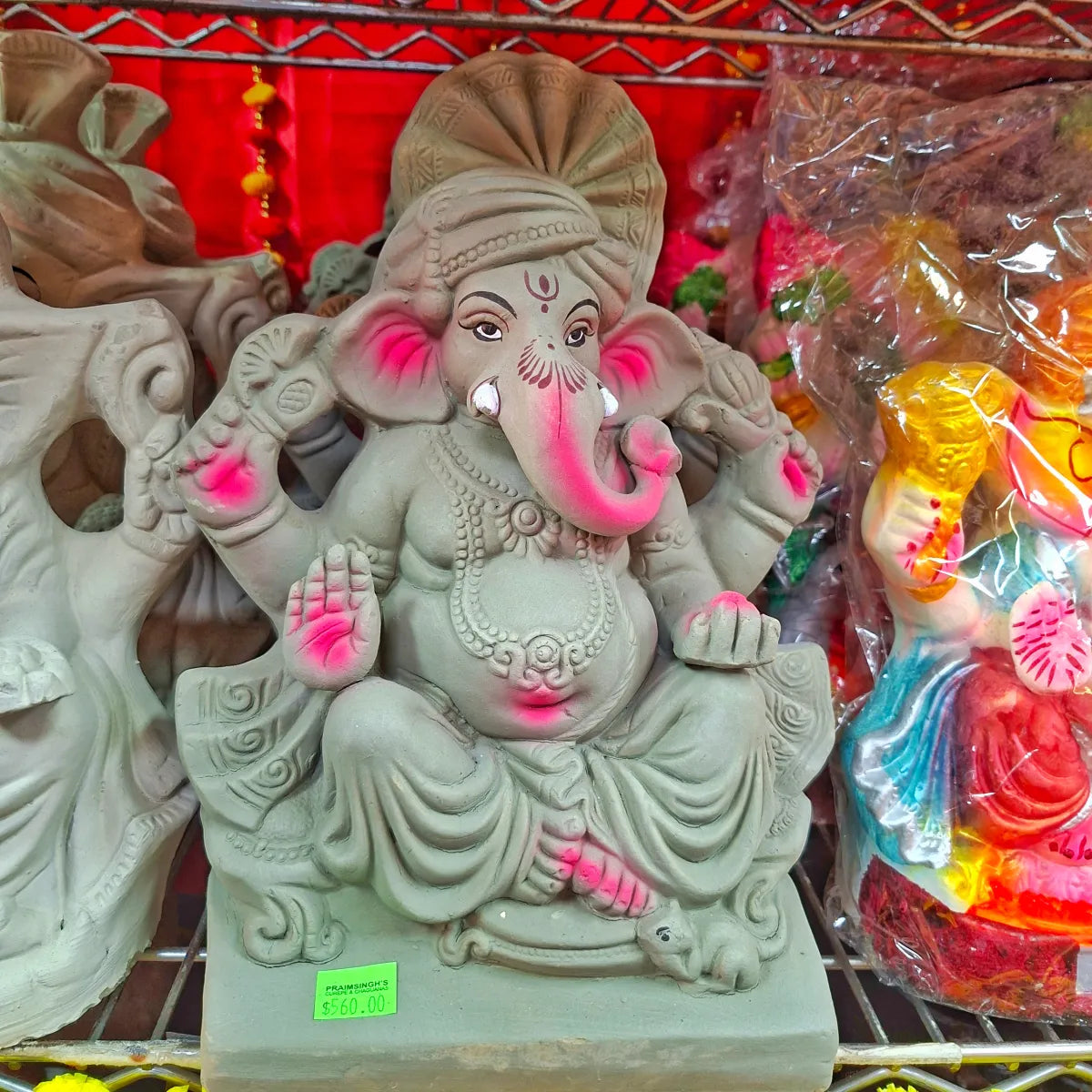 Eco Friendly Clay Ganesh- 12 1/2 Inches