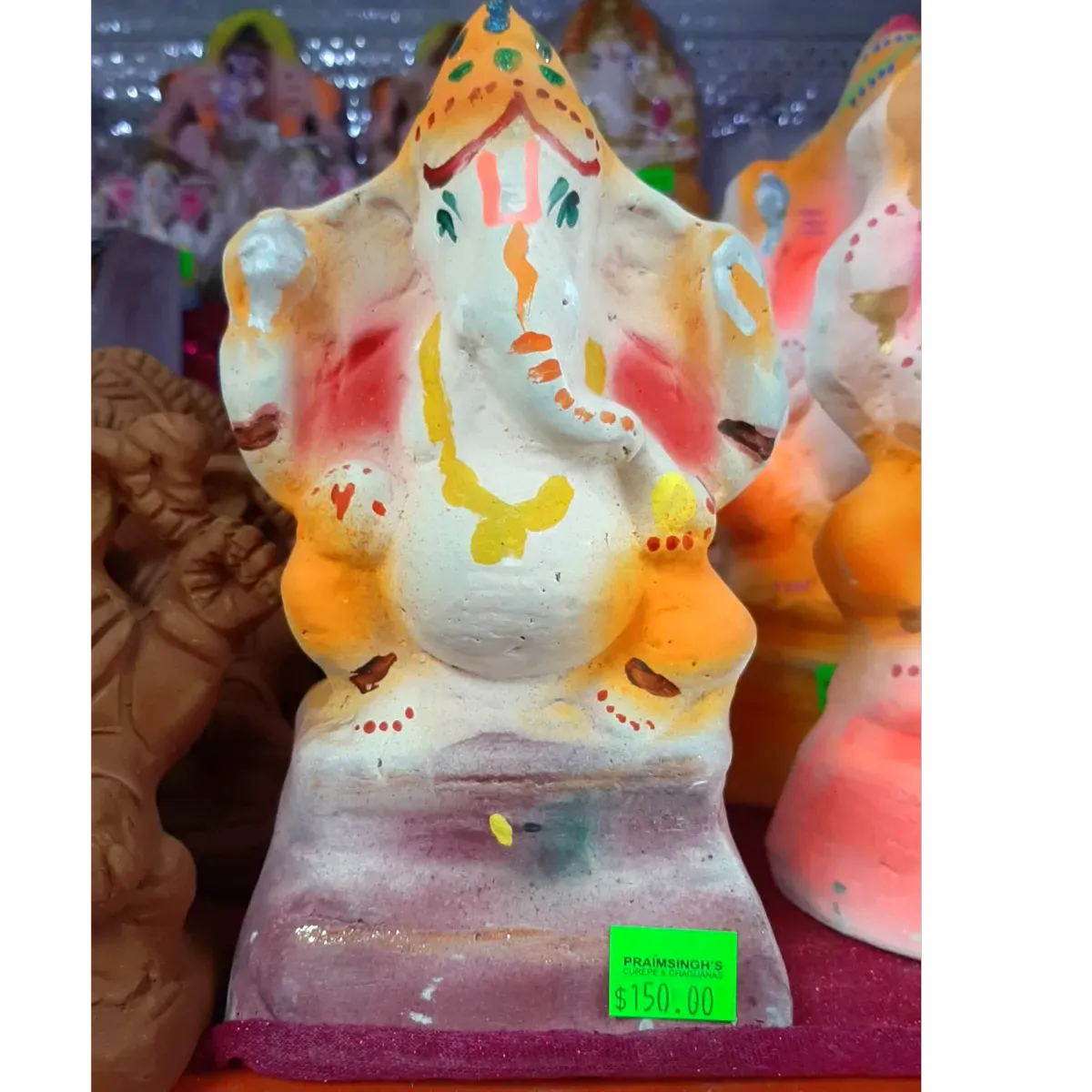 Eco Friendly Ganesh Murti - (Painted) 9" x 4"