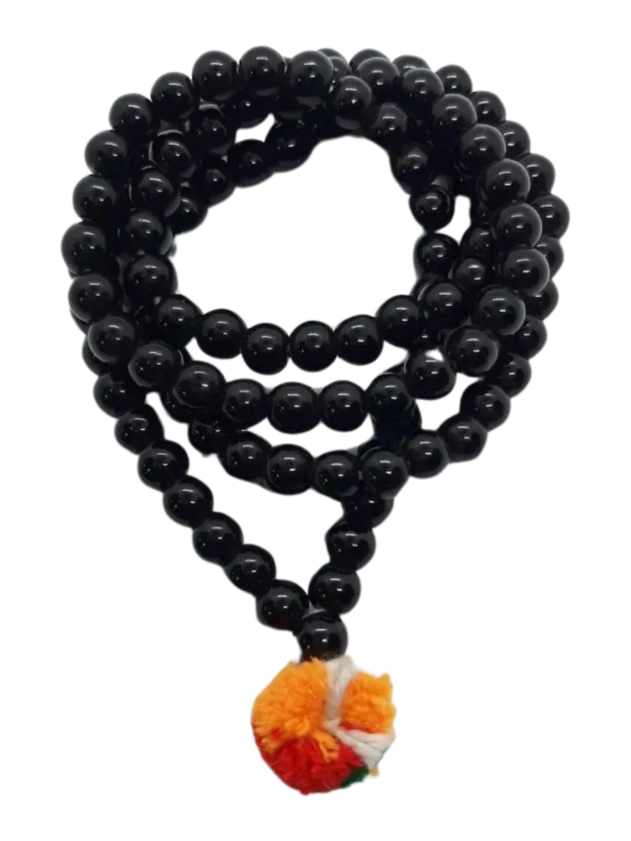 Black Glass Bead Mala