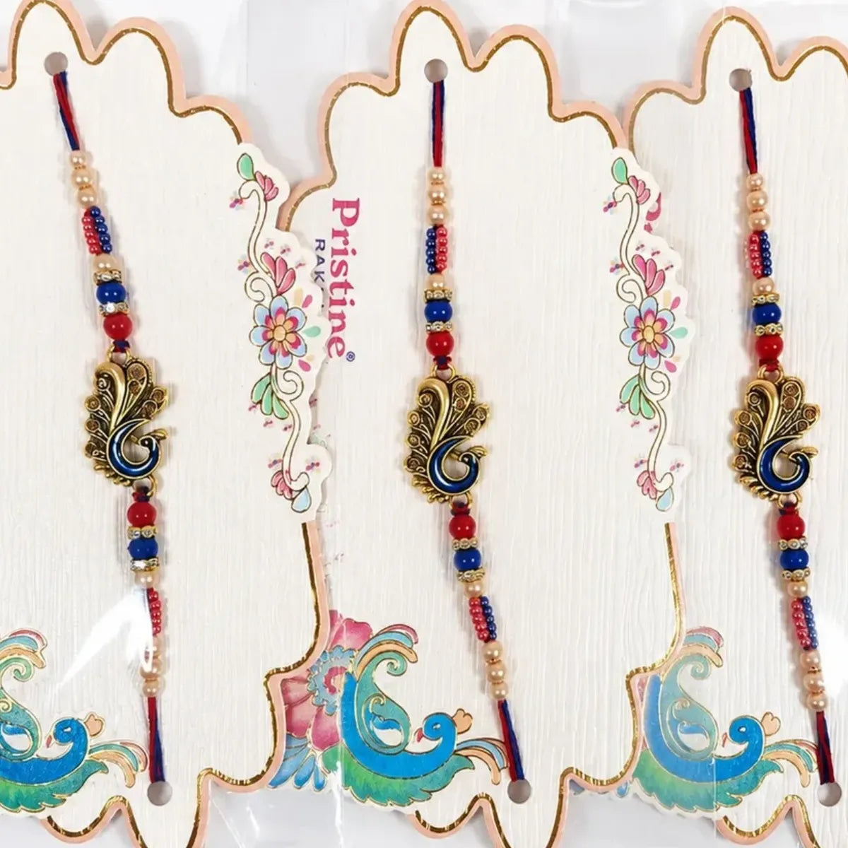 Blue Peacock Pearl Rakhi