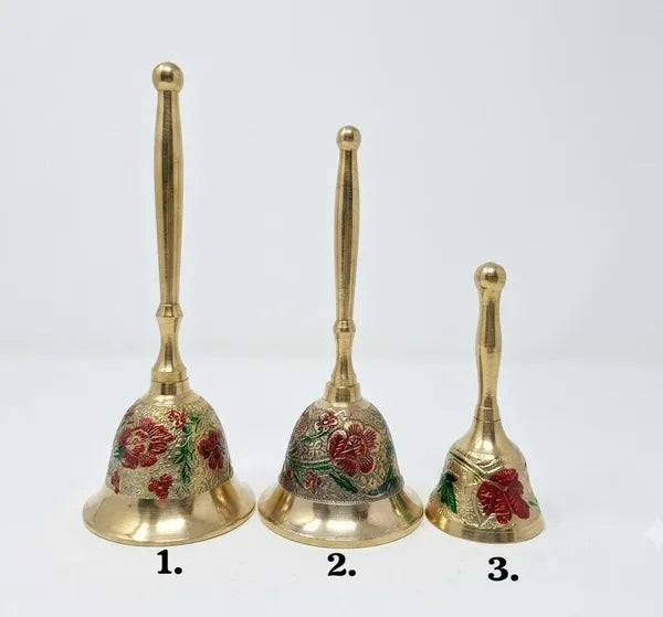 Brass Bell With Flowers Design