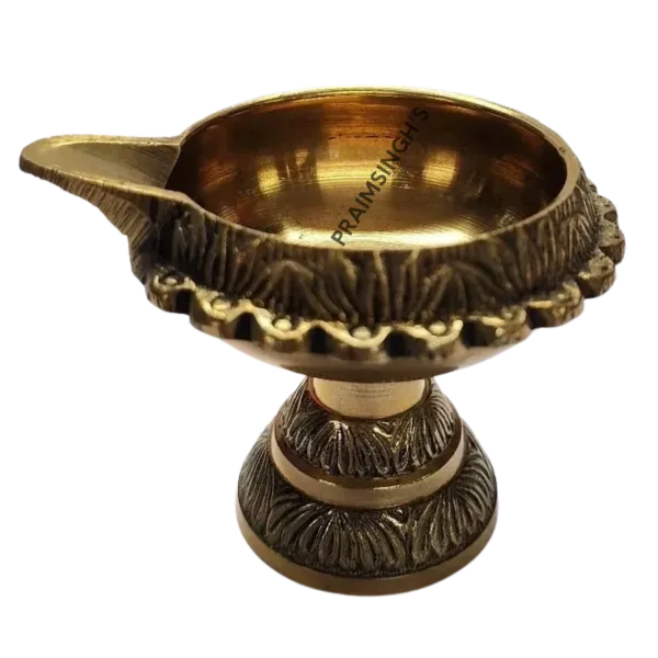 Brass Deeya With Spout (Approx 2.5 x 1.5'')
