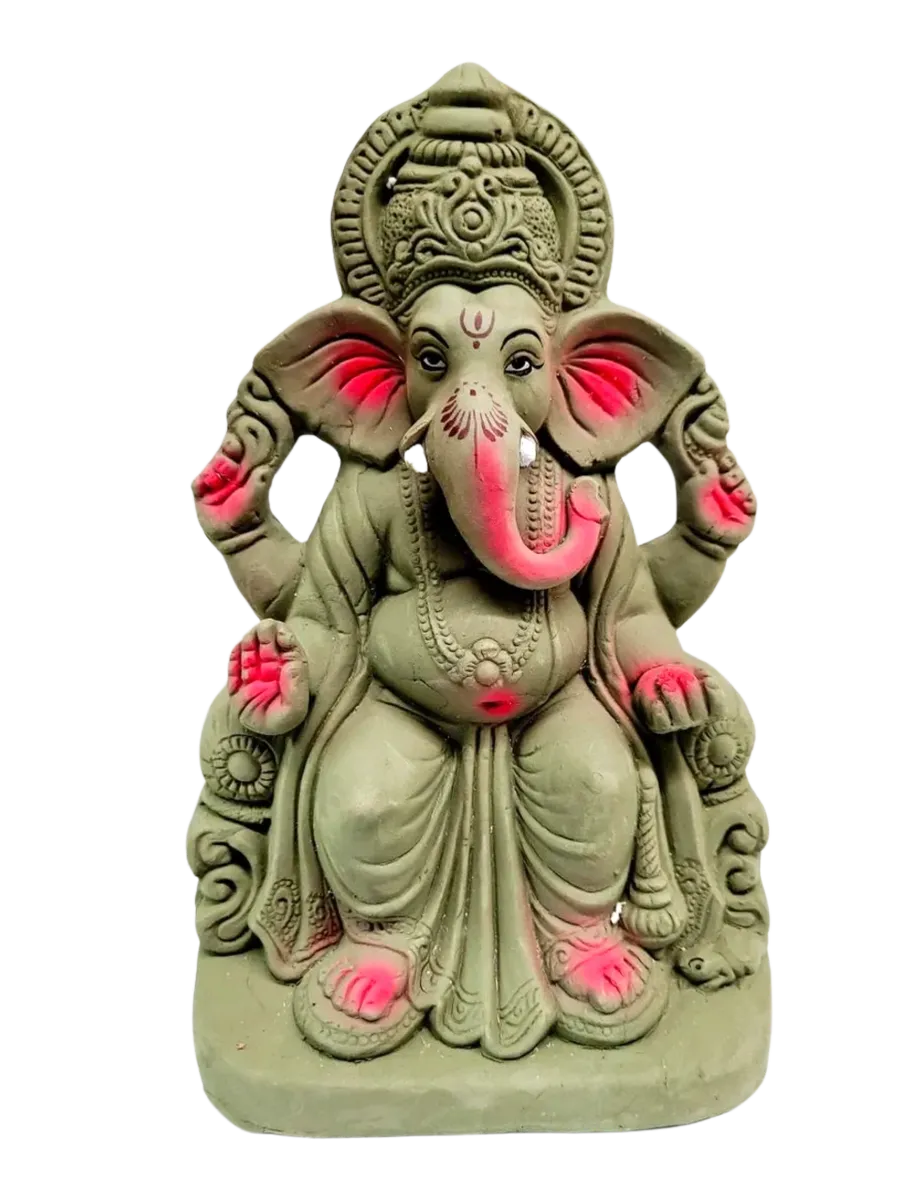 Eco Friendly Clay Ganesha Crown - 13 Inches