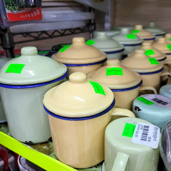 Enamel Cups with Lids