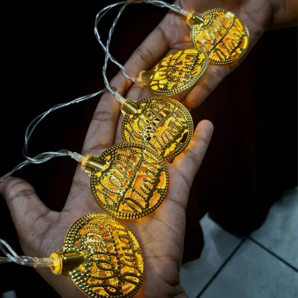 Gold Battery Operated Happy Divali Lights