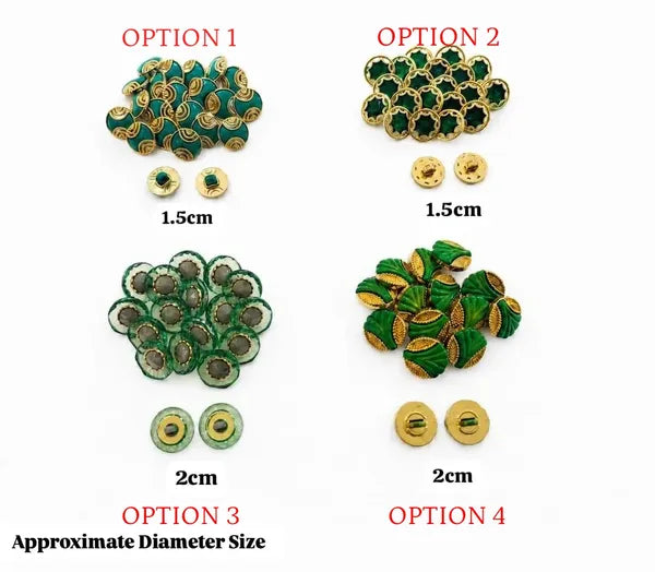 Green And Gold Buttons