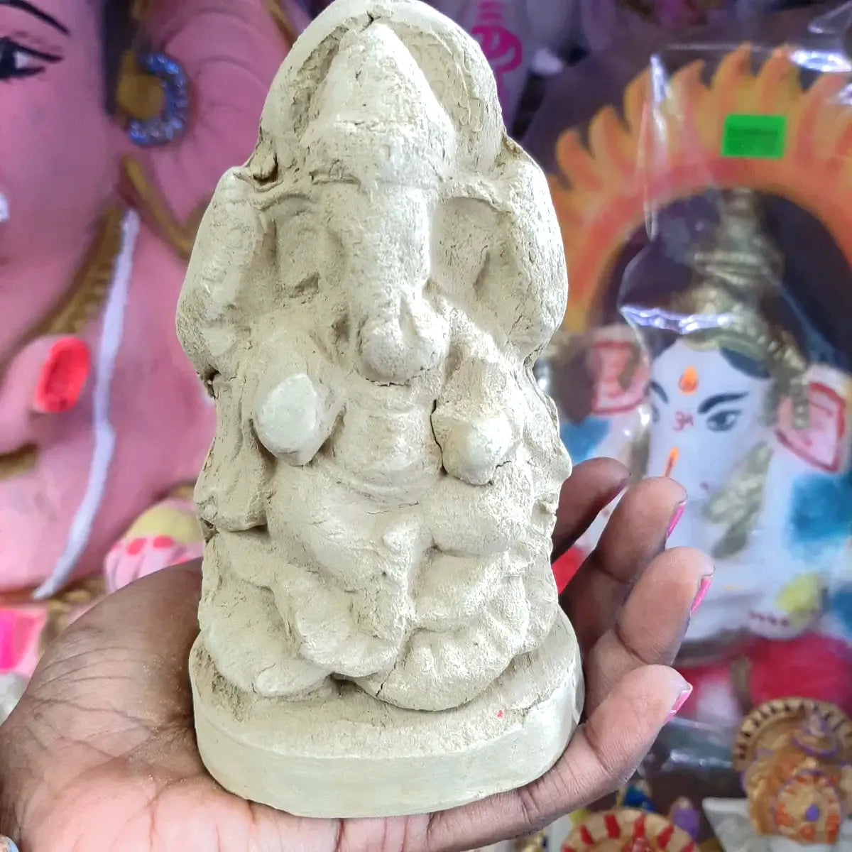 Eco Friendly Ganesh Murti (Gray) - 5.5" x 3"