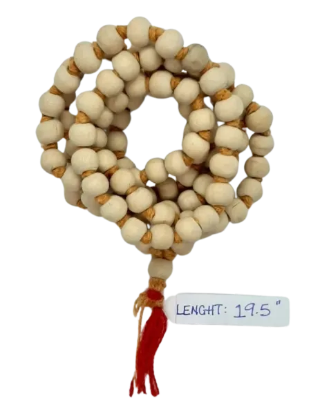Neem Wood Mala Orange Tread