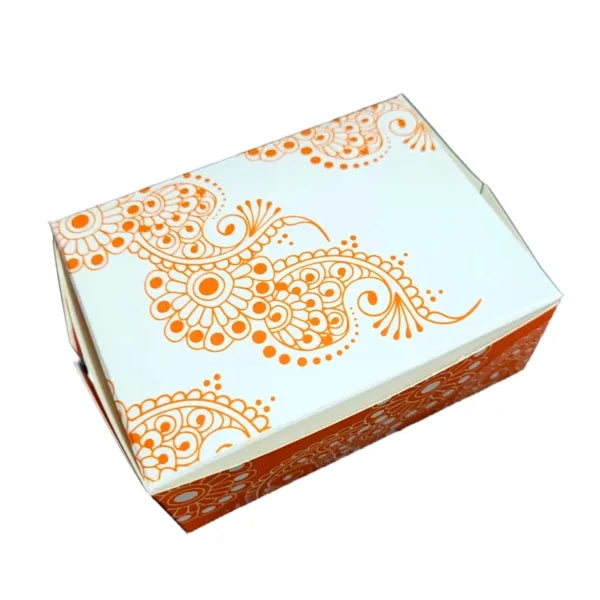 Orange Paisley Sweet Box (4x3) (25 pcs)