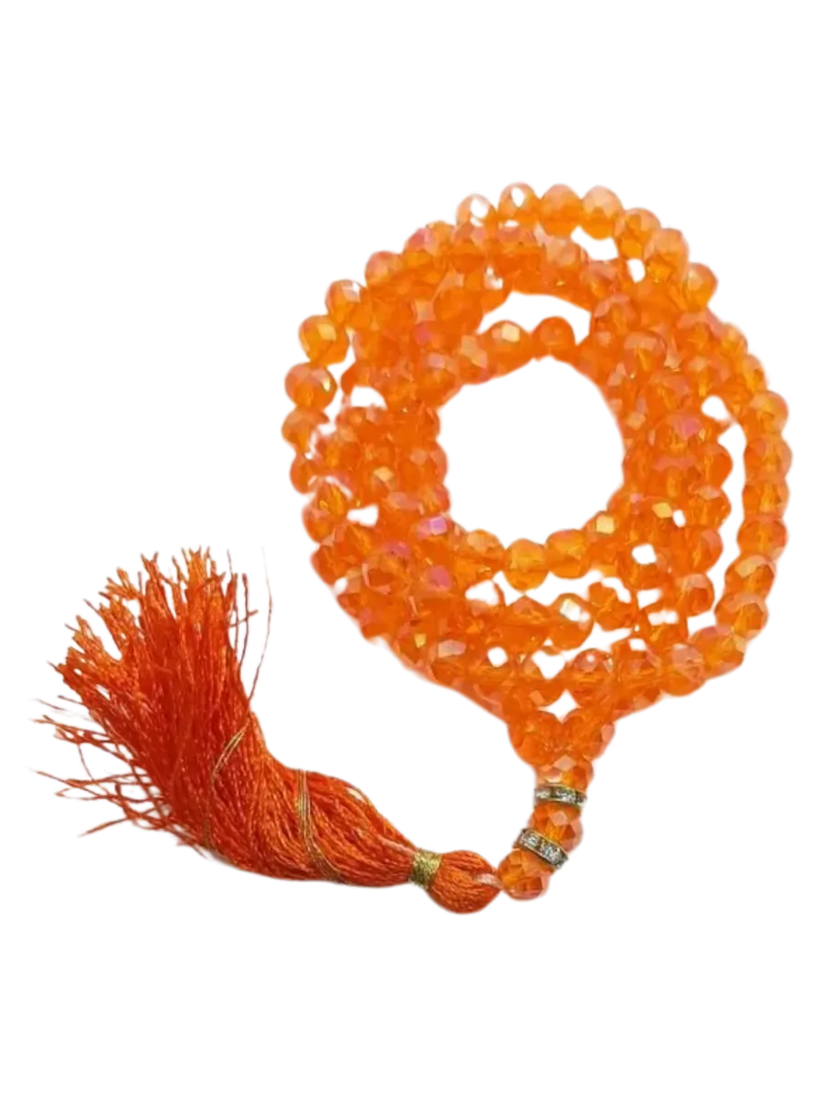 Orange Crystal Mala