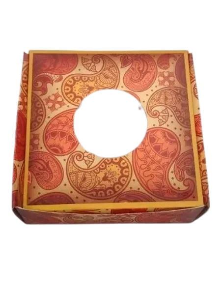 (Orange) Sweet Box With Window - 4 x 4 x 1.5 Inches (10 Boxes)