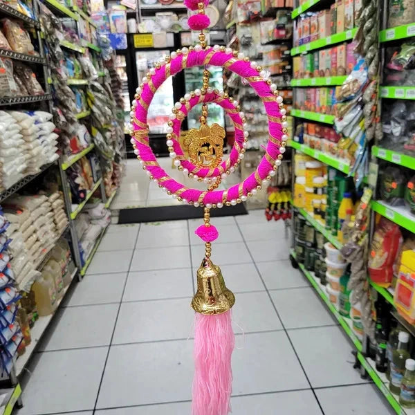 Pink Pearl Swastika Dangler (18" long)
